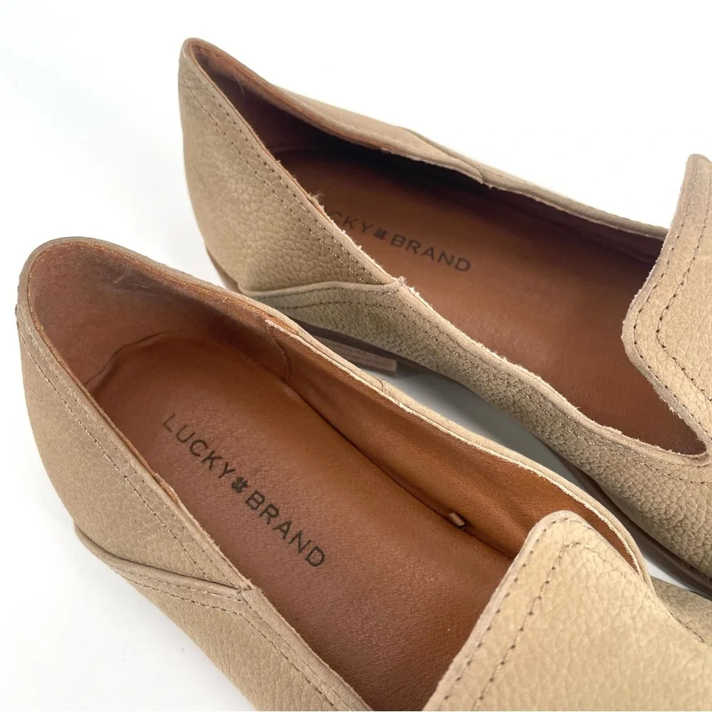 Lucky Brand Cahill Soft Leather Slip On Comfort Casual Trendy Luxe Loafer Flat